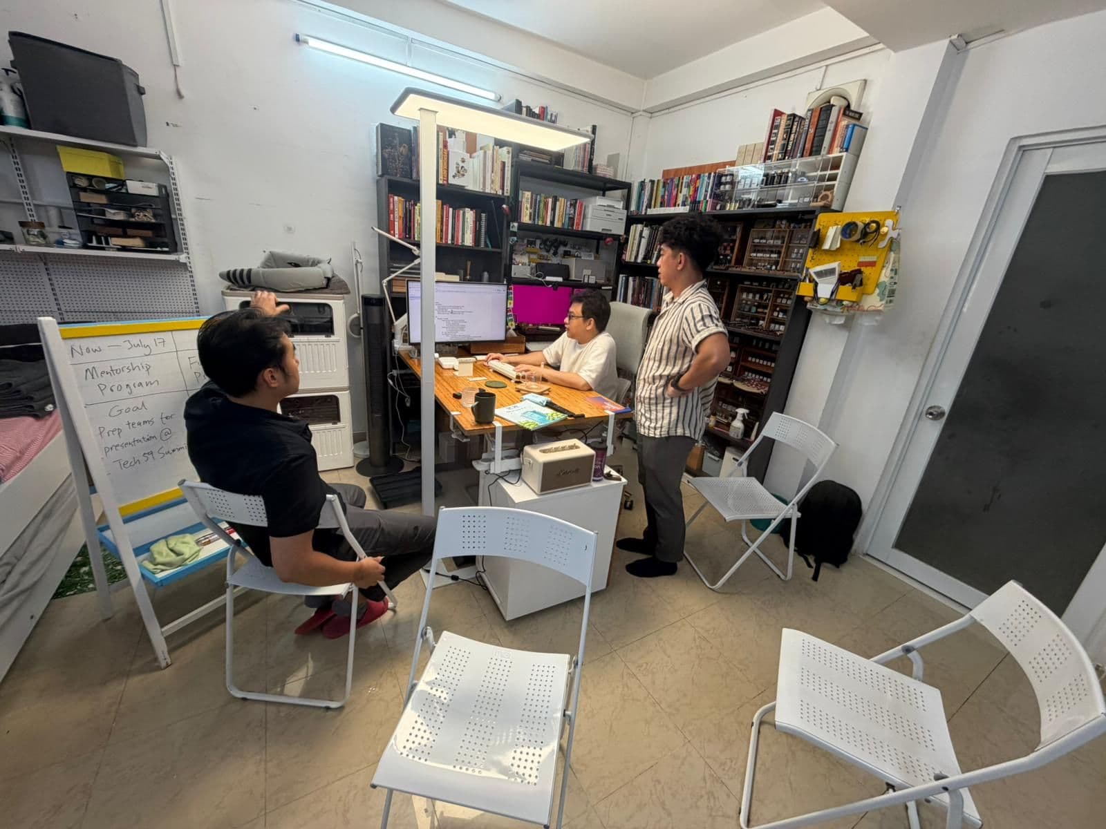 A small working session in a studio